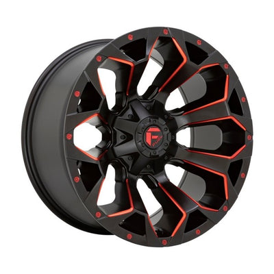 D787 Assault Matte Black and Red Milled Wheel