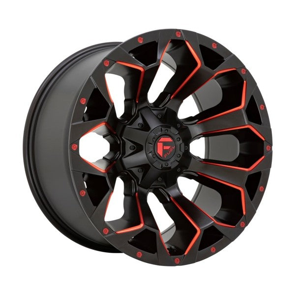 D787 Assault Matte Black and Red Milled Wheel
