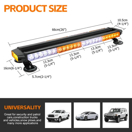 54W LED Light Bar Amber/White