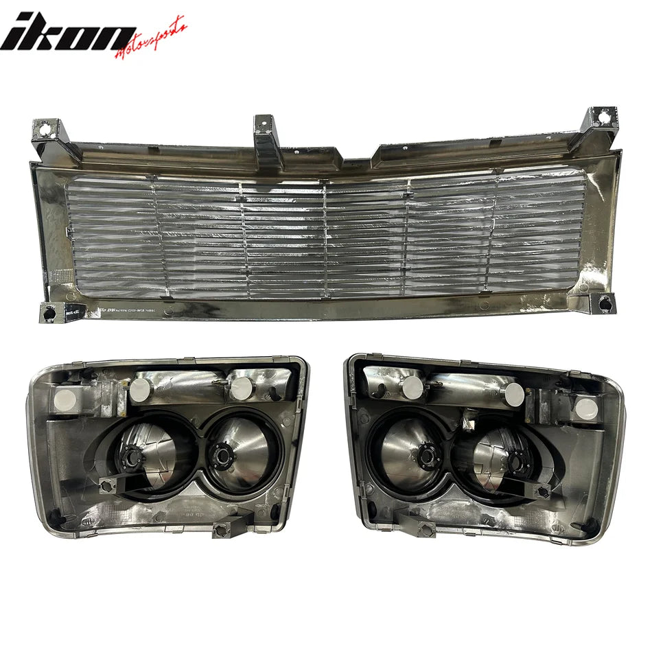 RR Style Front Upper Grille with Headlights