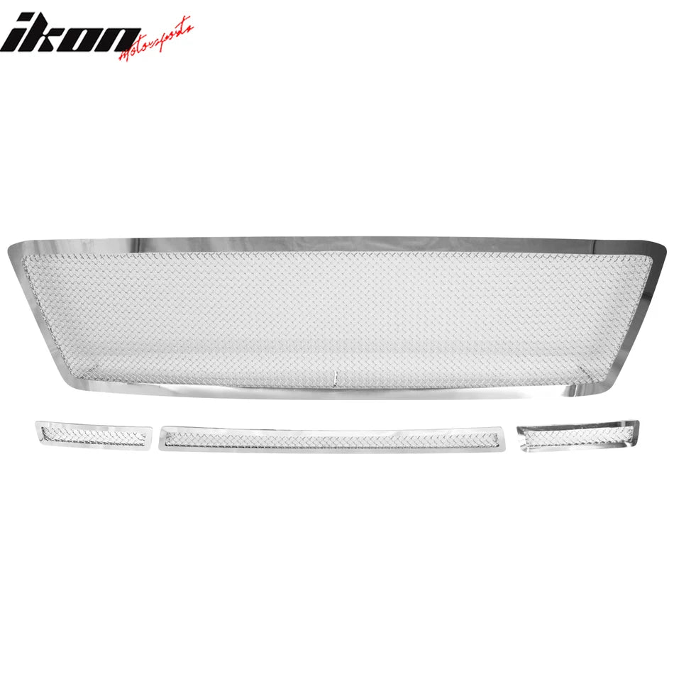 Front Bumper Grille Set, Chrome Mesh