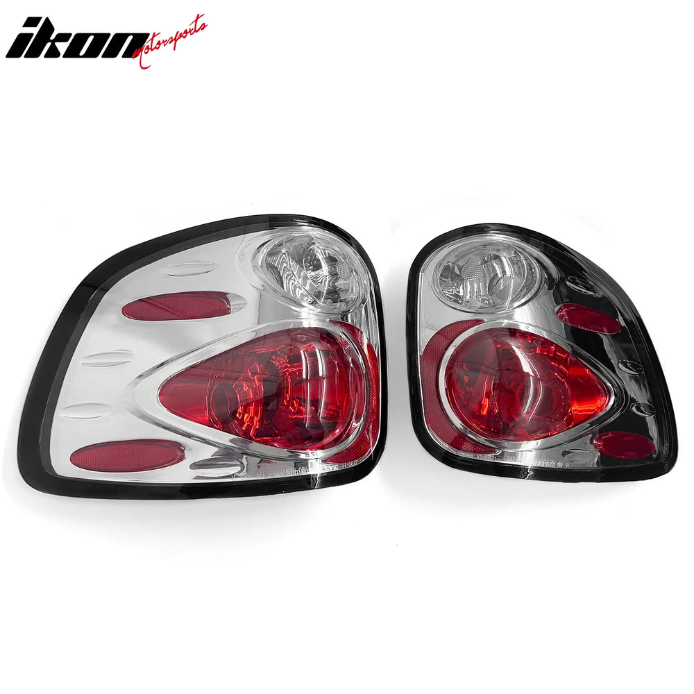 Black Housing Clear Lens Tail Lights Pair