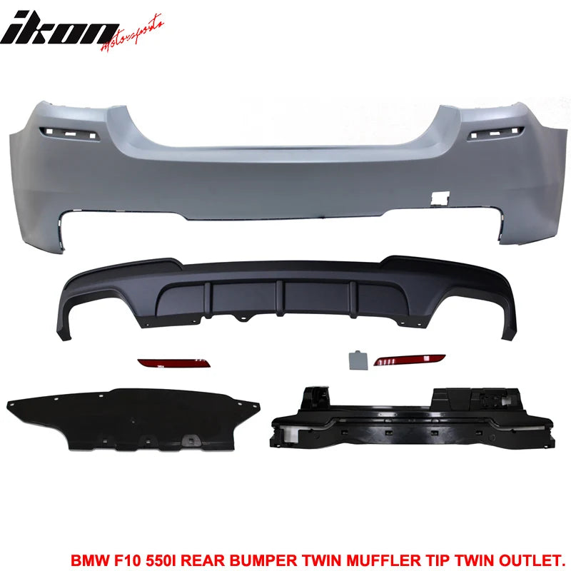 M-P Rear Bumper Cover with Twin Muffler Dual Outlet