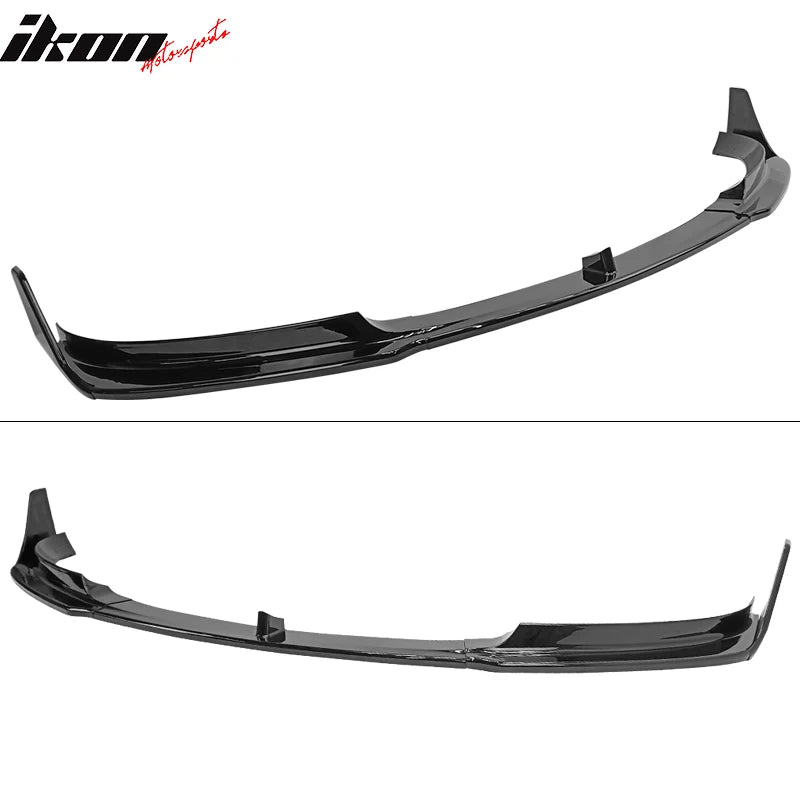 V Style Front Bumper Lip Painted Gloss Black