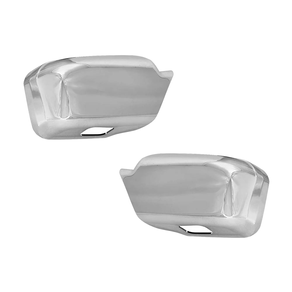 Chrome Side Mirror Covers with Puddle Light Cut-out