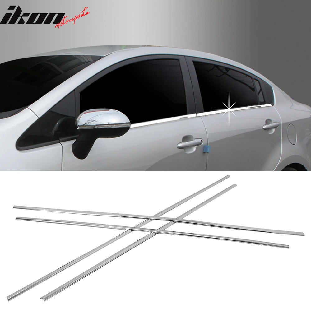 Window Belt Molding Trim 4-Piece Chrome