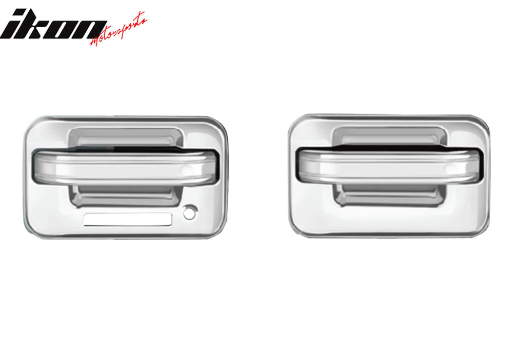 Chrome Door Handle Cover Set (1 Keyhole, No Keypad)