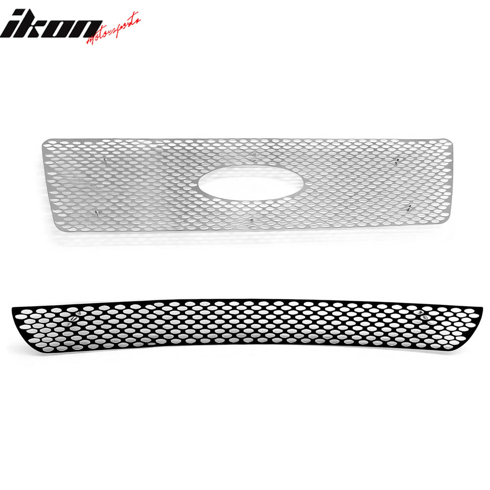 Chrome Upper Grille and Black Lower Grille Set