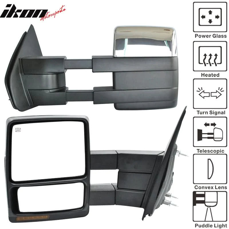 Tow Mirrors w/ Power Remote, Heat, Puddle Lights, Turn Signals