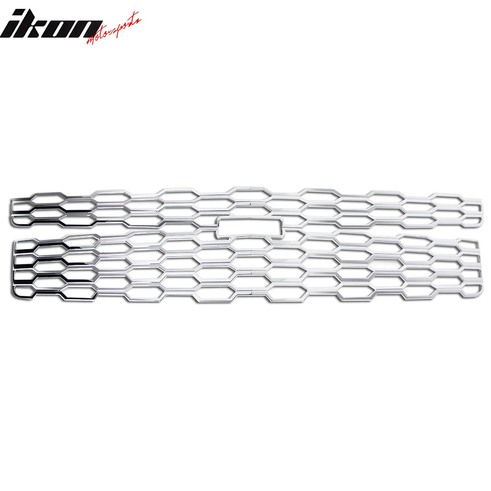 Front Bumper Upper Insert Grille, Chrome, 2-Piece