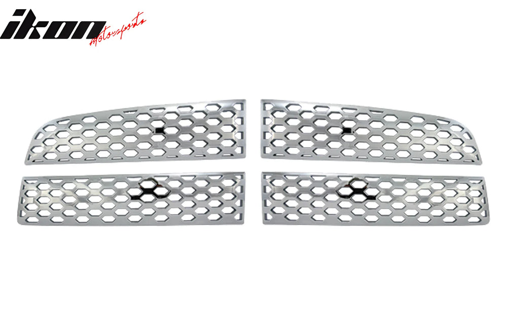 Chrome Front Bumper and Hood Upper Grille Insert