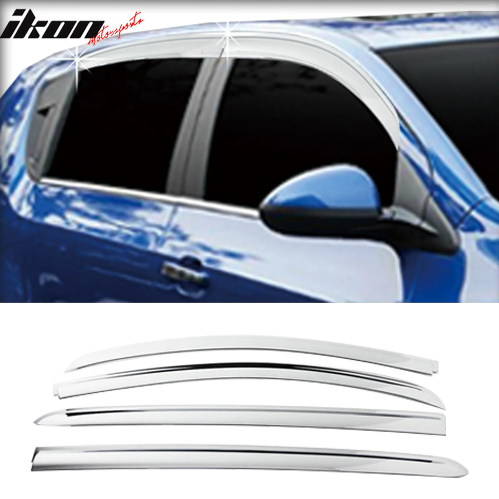 ABS Chrome Window Visor 4-Piece Set