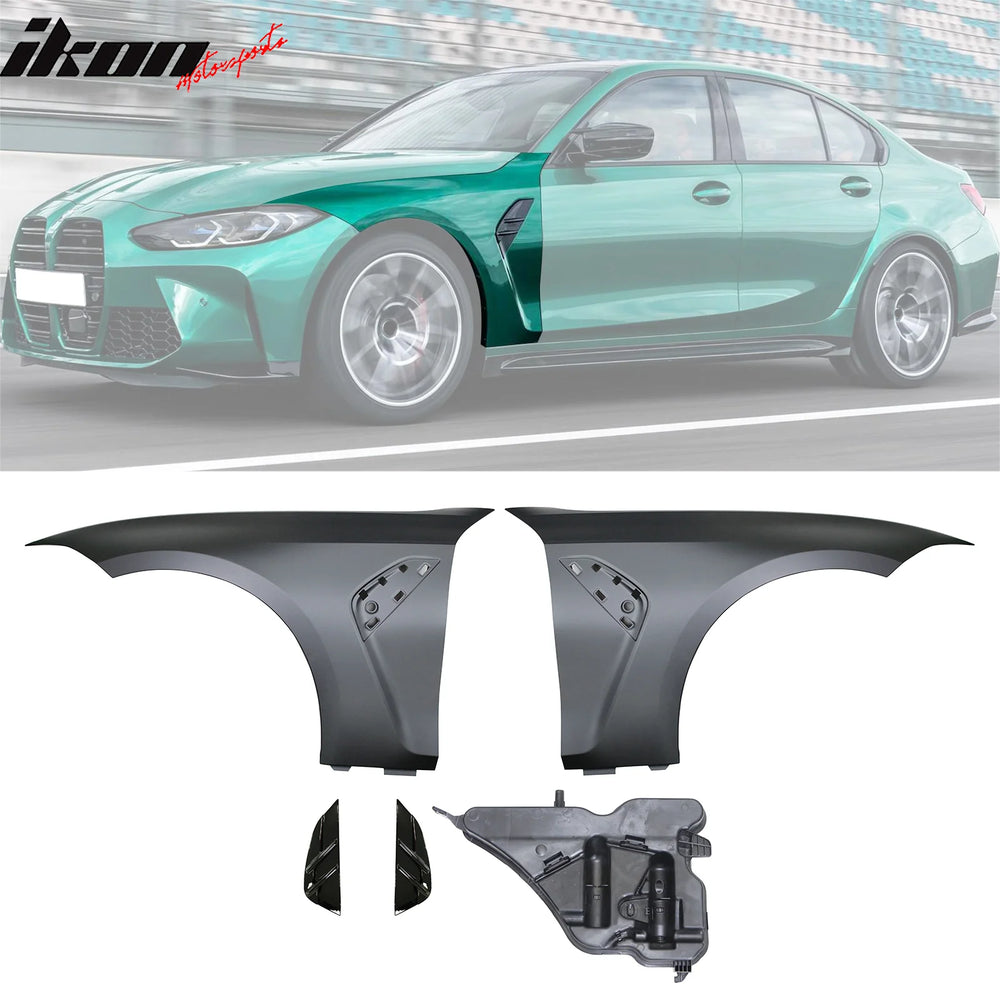 M3 M4 Style Front Fender Set with Gloss Black Side Vent