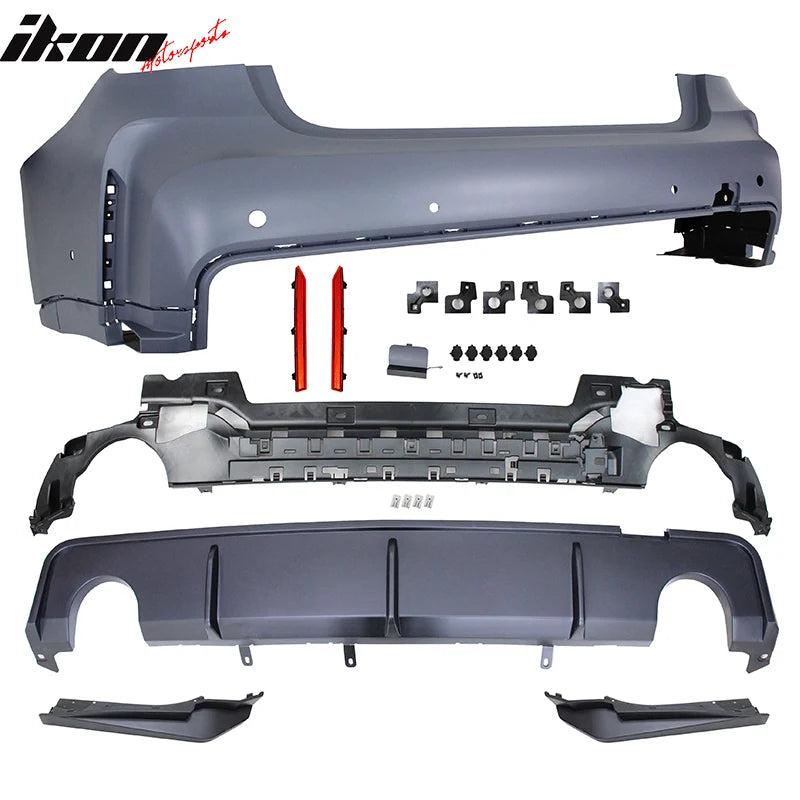 M3 Style Rear Bumper Cover with Round Tip Diffuser