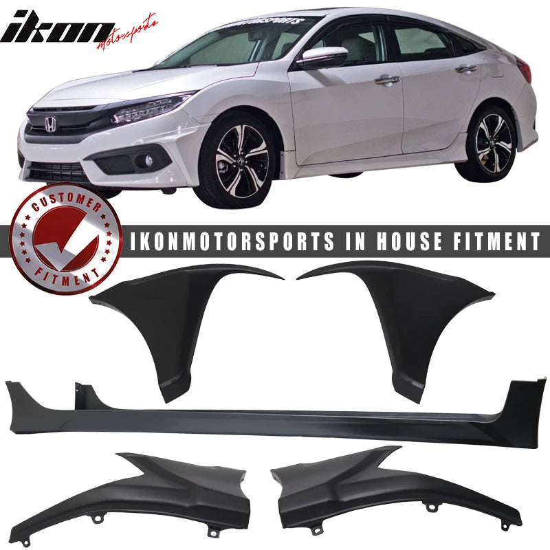 Body Kit Front Rear Bumper Lip Side Skirts Set