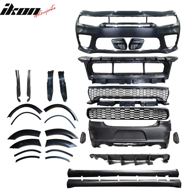 Widebody Kit with Bumpers, Grille, Side Skirts, Fender Flares, Diffuser
