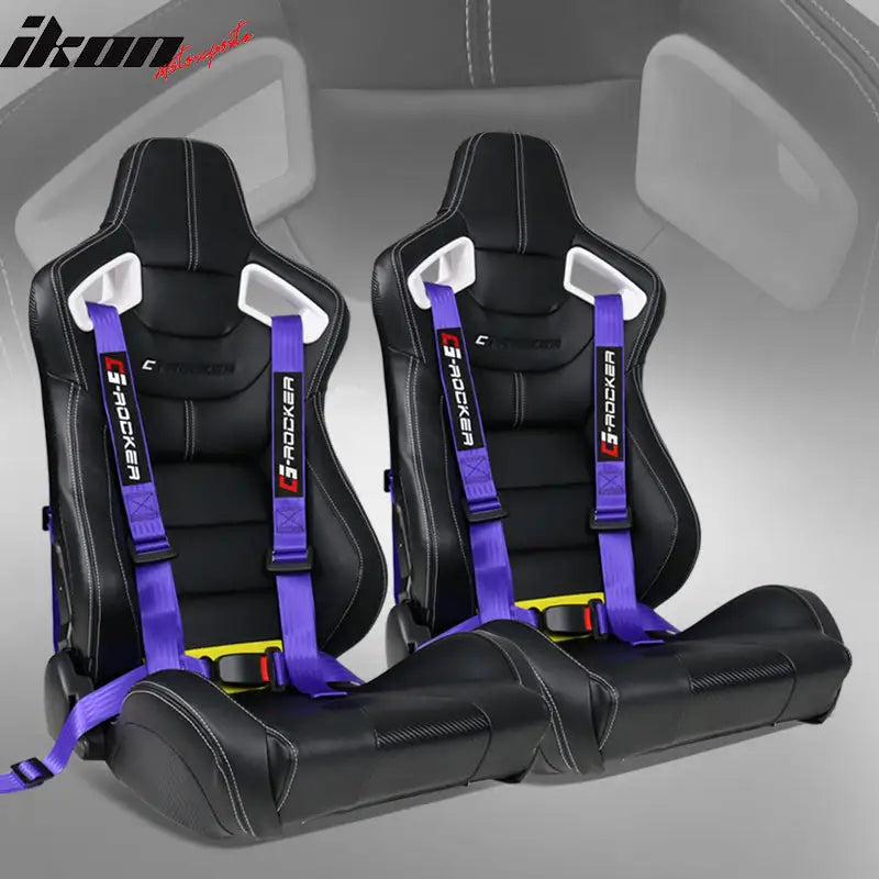 Racing Style Seat with Purple Seat Belts