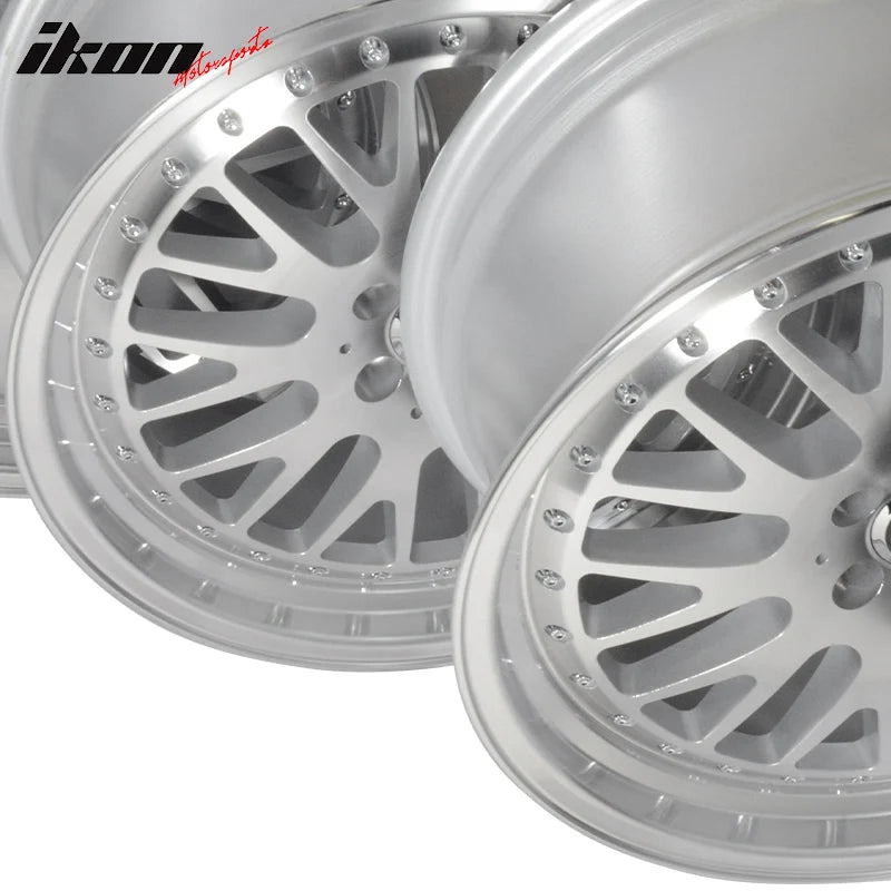 18x8.5 +35 5x100 Step Lip Mesh Wheel