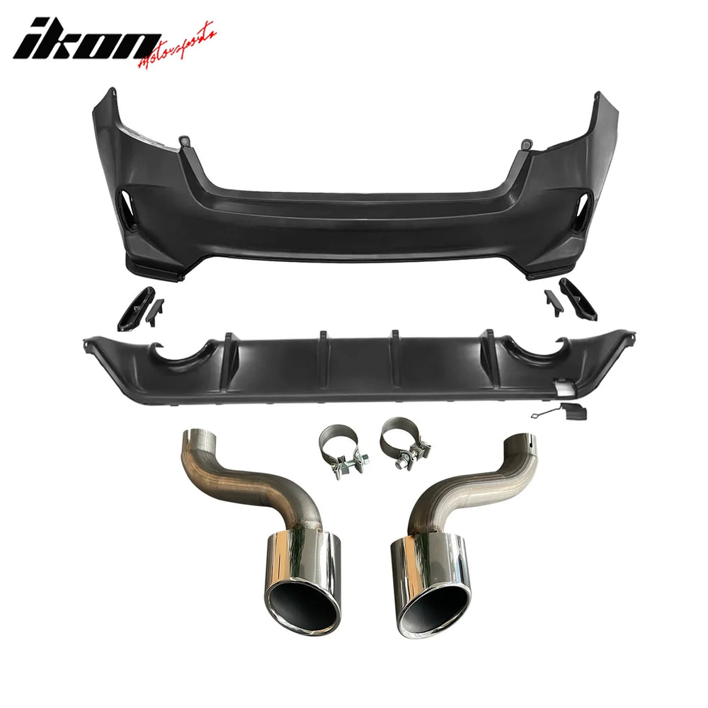 Type R Style Rear Bumper Cover, Diffuser, and Exhaust Kit