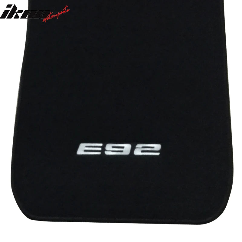 E92 Logo Carpet Floor Mats - Black (Set of 4)