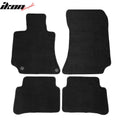 4-Piece Black Carpet Floor Mat Set