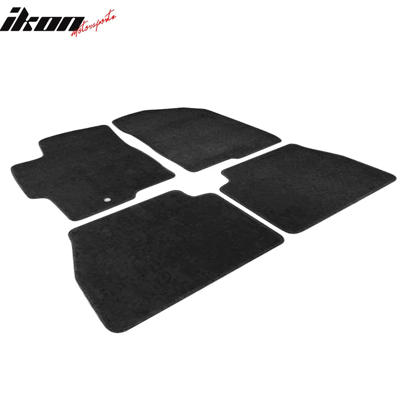 4-Piece Black Nylon Floor Mat Set