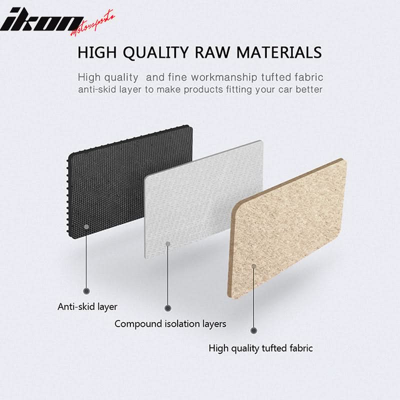 4-Piece Beige Carpet Floor Mat Set