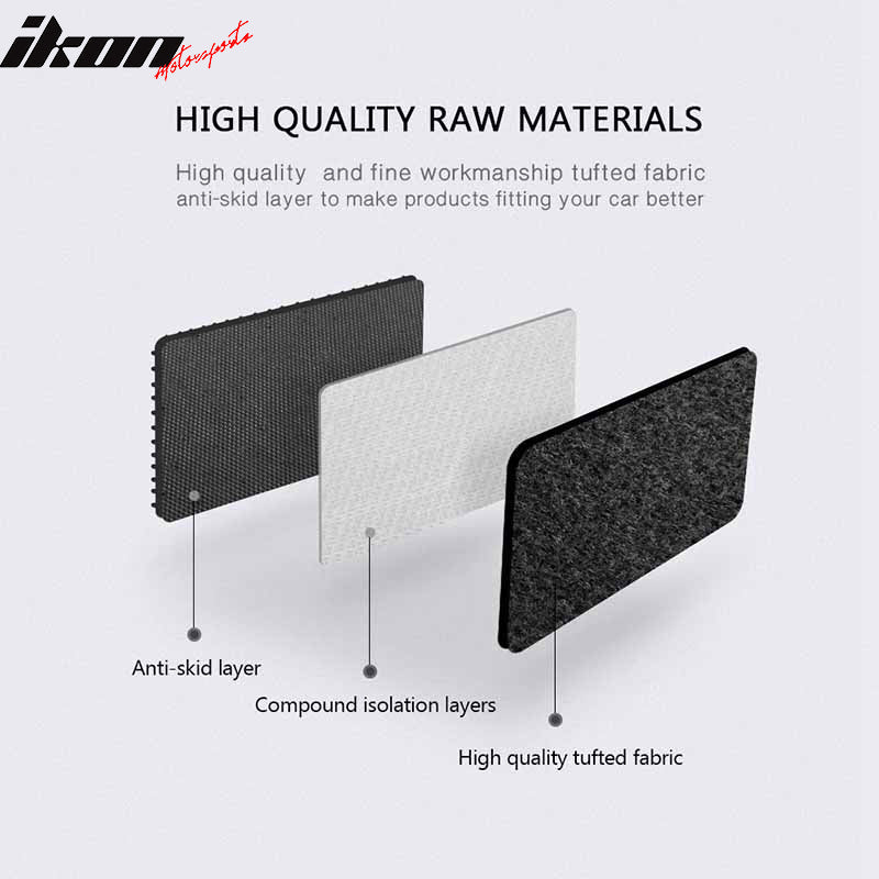 4-Piece Black Nylon Floor Mat Set