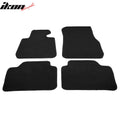 Black Carpet Floor Mat Set