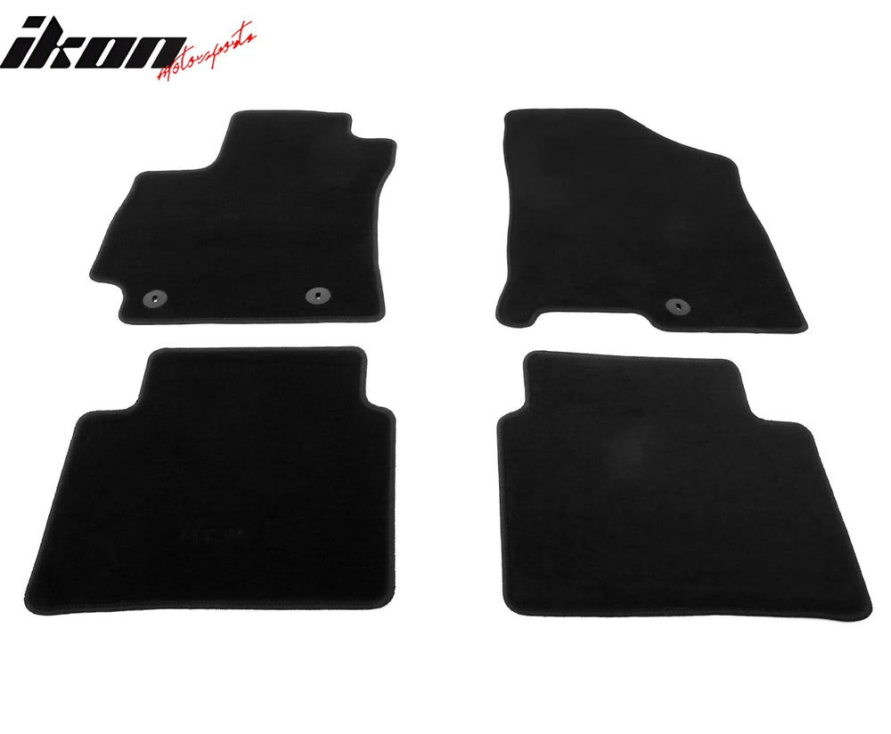 4-Piece Black Nylon Floor Mat Set