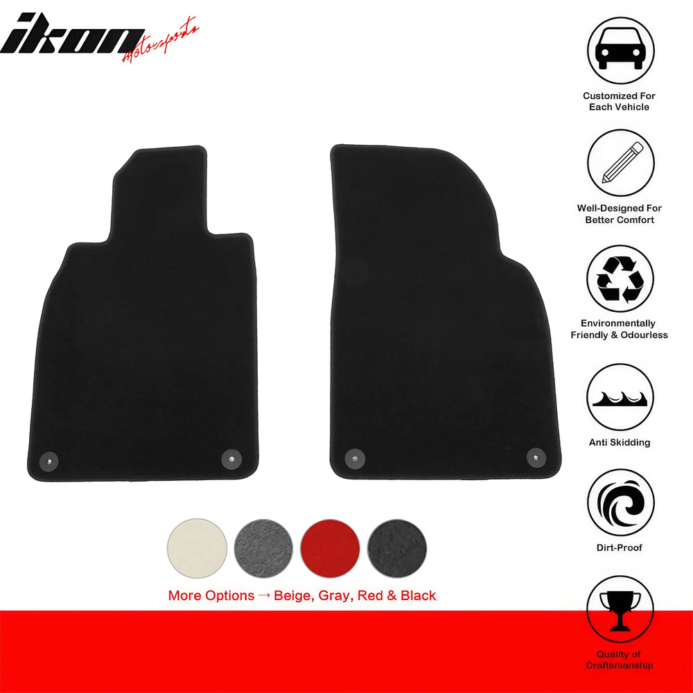 2-Piece Nylon Floor Mat Set, Black