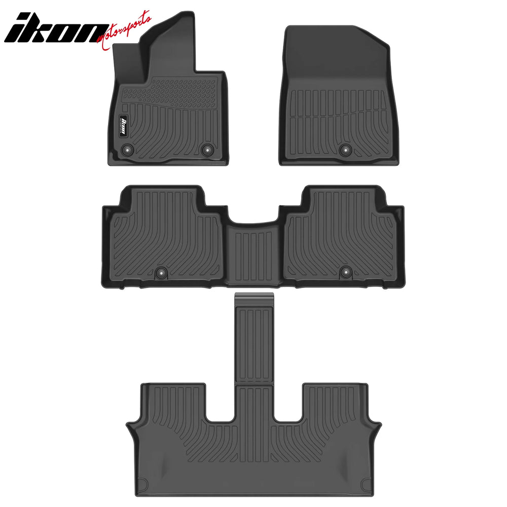 3-Piece Black TPE 3D Molded Floor Mat Set
