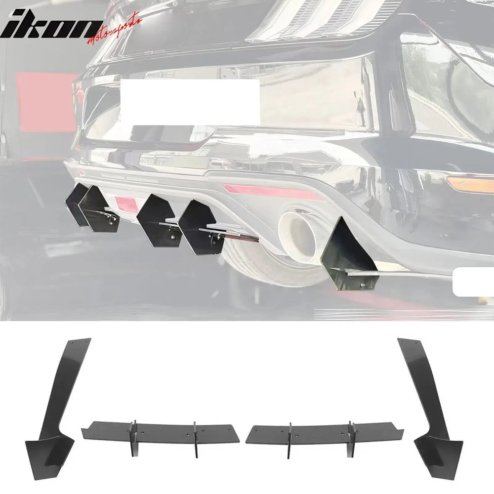 ABS Rear Bumper Diffuser Kit Gloss Black