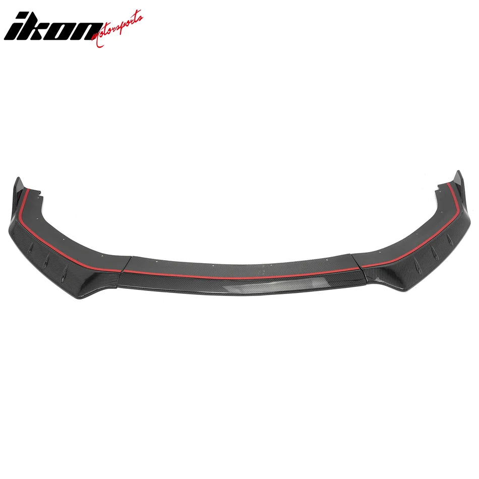 3-Piece Front Bumper Lip Kit Carbon Fiber