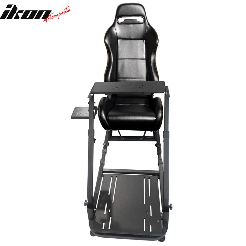 Black PVC Racing Seat with Steel Bracket