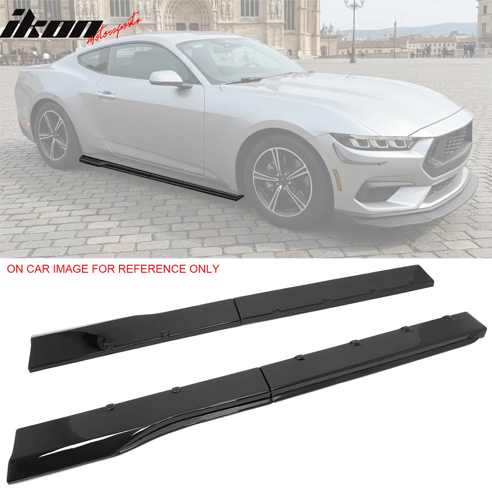 R Style ABS Side Skirts, Gloss Black Pair