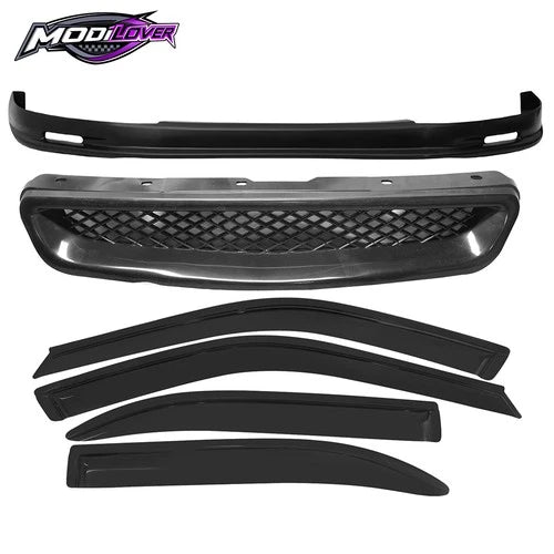 Mugen Style 3-Piece Front Bumper Lip Kit
