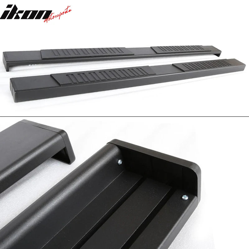 Iron Steel Running Boards, Textured Black
