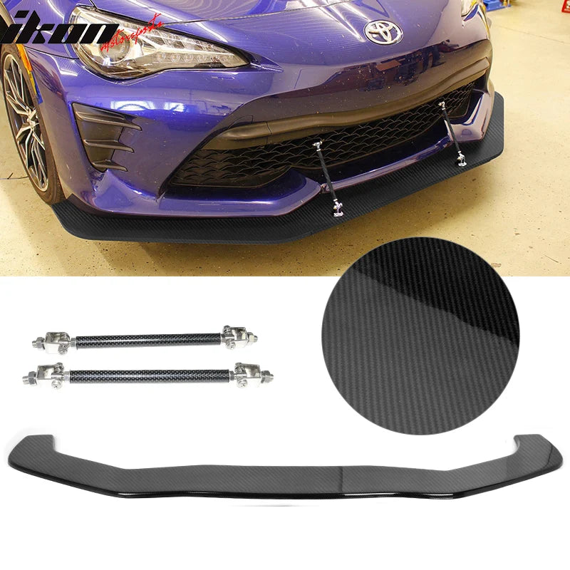Polypropylene Front Bumper Splitter Lip with Carbon Fiber Print