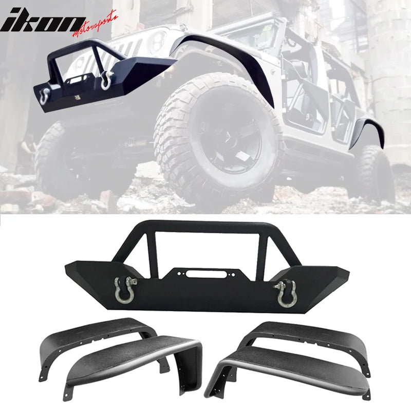 Iron Steel Front Bumper Grille and Fender Flare Kit