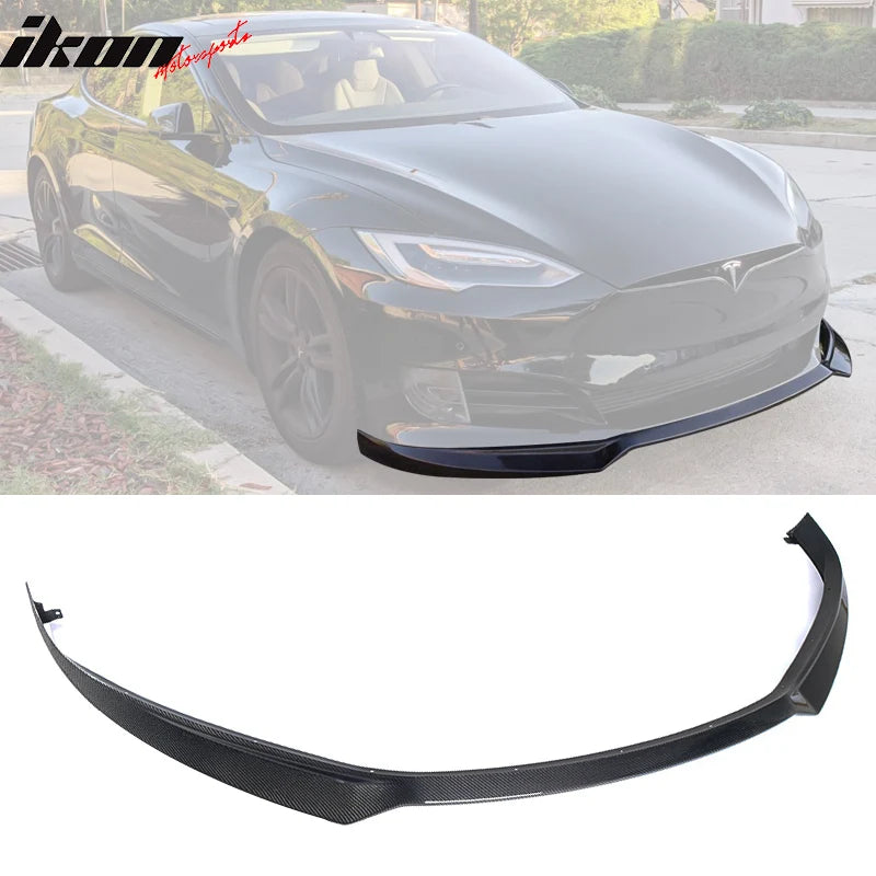 IKON Style Carbon Fiber Front Bumper Lip and Trunk Spoiler Set