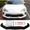 Matte Black PP Front Lip with Red Splitter Rods