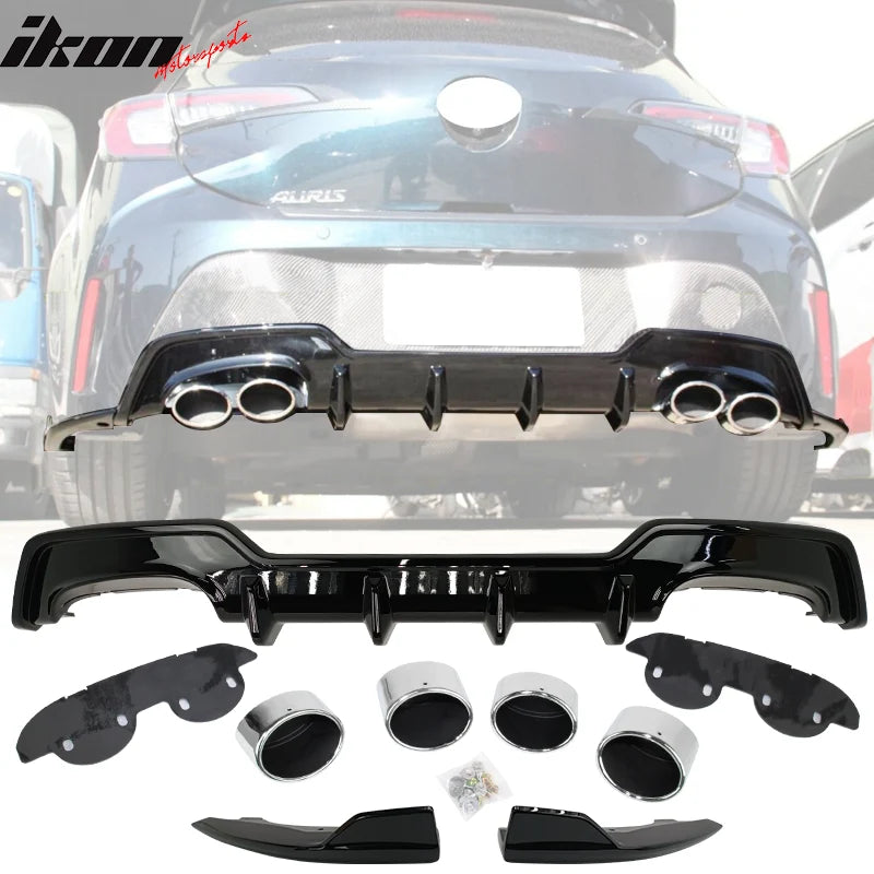TS Style Rear Lip Diffuser and Apron Kit with Chrome Muffler Tip