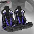 Racing Seat with Blue Plaid and Black PU