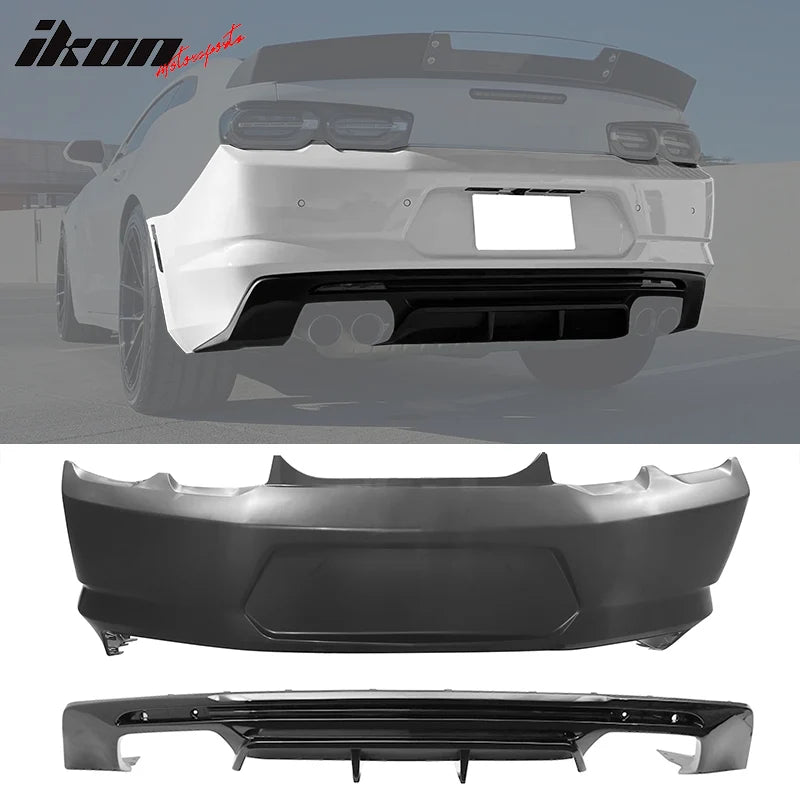 Rear Bumper Cover with Gloss Black Diffuser