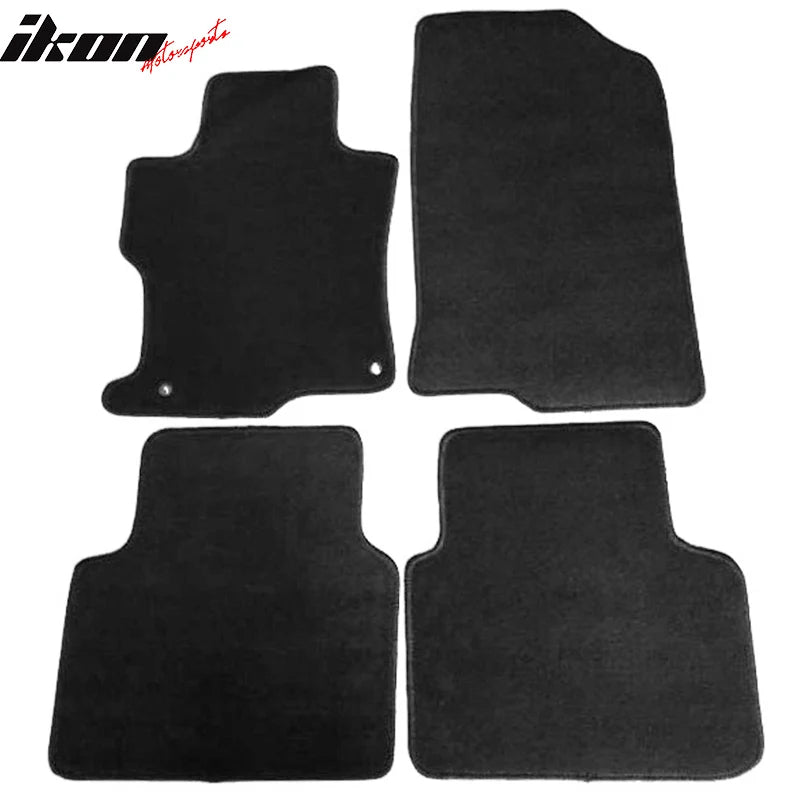 4-Piece Black Nylon Floor Mat Set