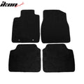 4-Piece Black Carpet Floor Mat Set