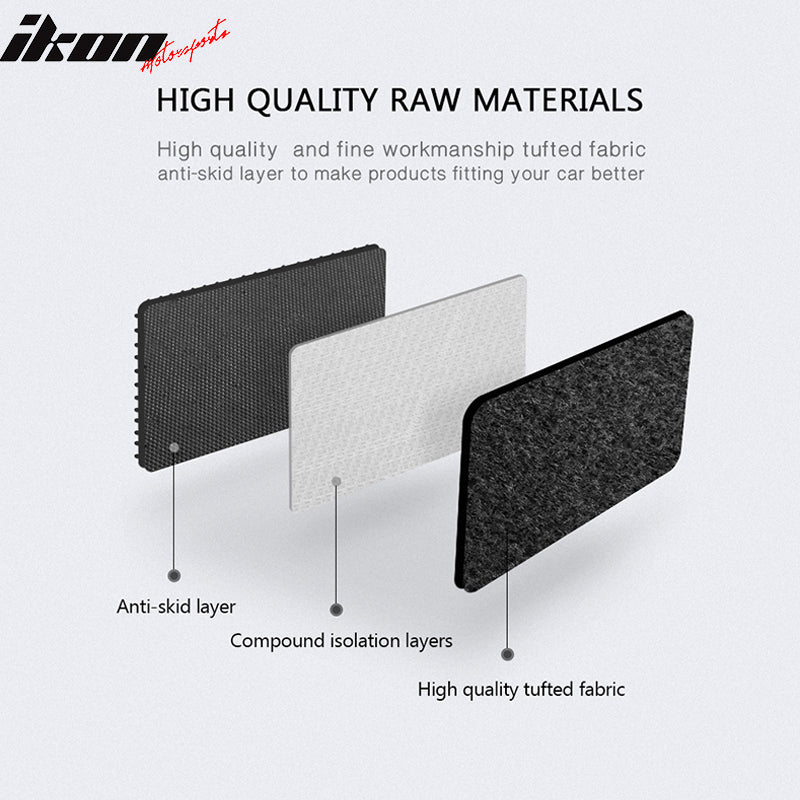 4-Piece Black Nylon Floor Mat Set