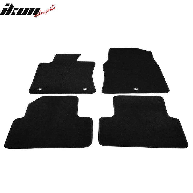 4-Piece Black Nylon Carpet Floor Mat Set