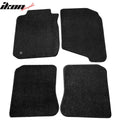 4-Piece Black Nylon Anti-Slip Floor Mat Set
